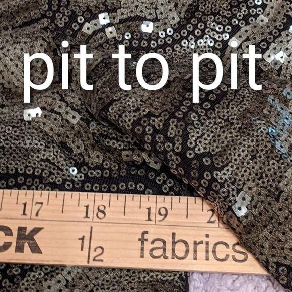 ALEX MARIE Sequin Black Gray Formal  Long-sleeved Top Size M - Picture 5 of 7